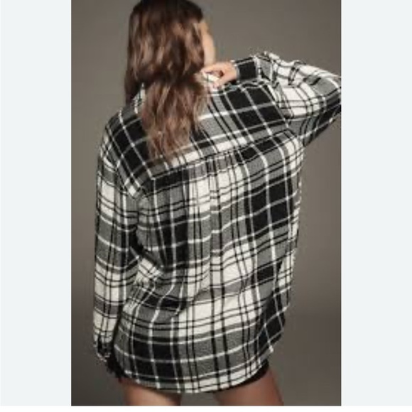 Anthropologie Pilcro Hadley relaxed Plaid Blouse L - Picture 2 of 10